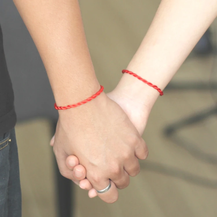 

10Pcs Women and Men Red Black Bracelet Couples Friends Bring Luck Braided Rope Gifts Fashion Handmade Jewelry Bracelet Wholesale