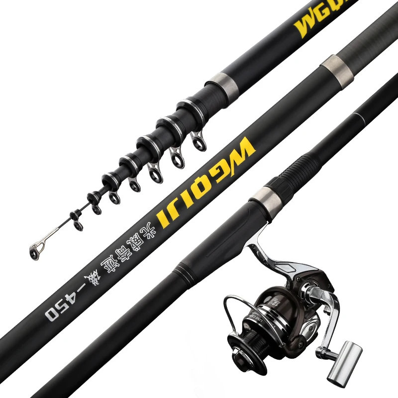

Power Telescopic Rock Fishing Rod High Quality 2.7m-6.3m carbon fiber Spinning Fishing Rod Carp Feeder Rod Travel Boats Sea