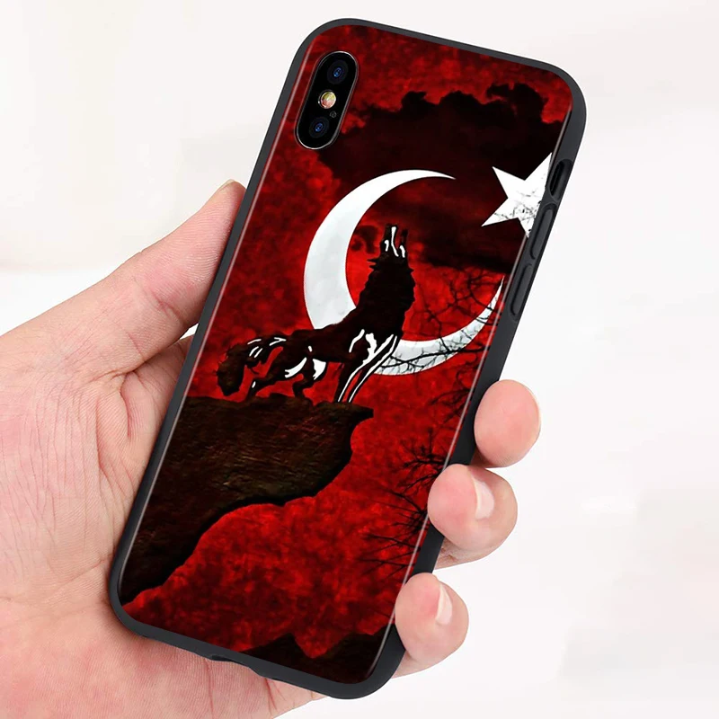 Силиконовый чехол-накладка с турецким флагом для Apple iPhone 11 Pro XS Max X XR 6S 6 7 8 Plus 5S Se