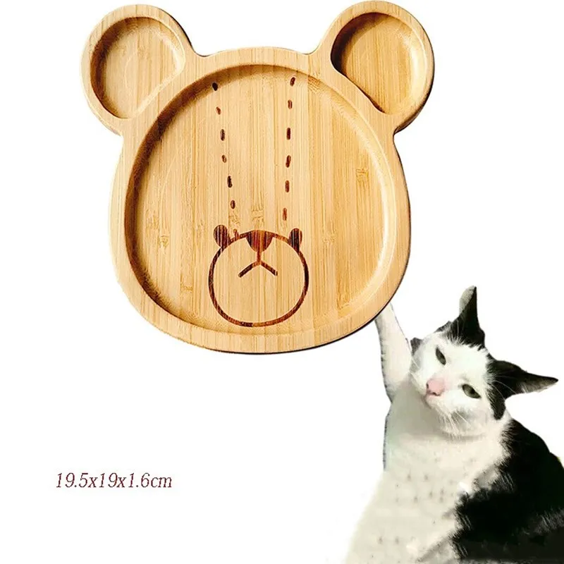 

Bamboo Cartoon Dinner Plate Bear Nature Material Household Fruit Snacks Desserts Bread Vegetables Kitchen Home Kids Tableware