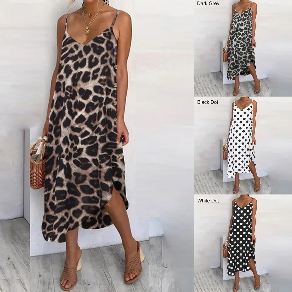 Jaycosin Women's Dress Summer Sexy Low Cut Dot Print Irregular Hem Striped Slim Sundress Elegant Party Prom Dresses 527 | Женская