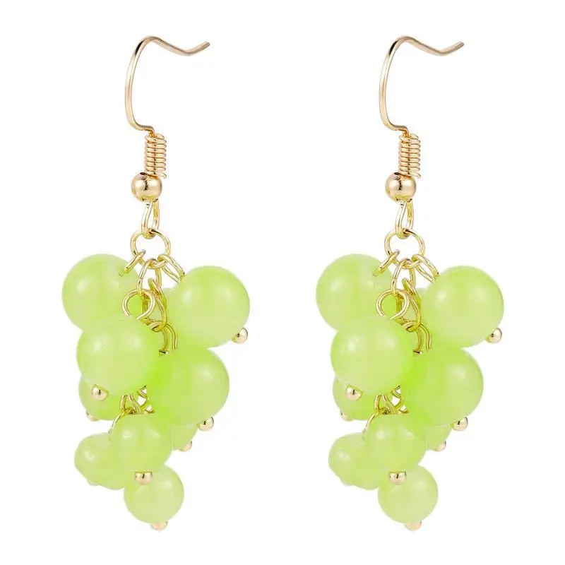 

Sweet Little Fresh Green Grape Earrings Female Hypoallergenic Student Cute Girl Fruit Earrings Accessories Fashion Jewelry