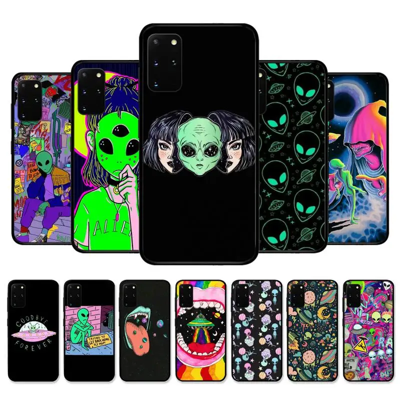 

Aesthetics Cute Cartoon alien space Phone Case for Samsung S21 S10 Lite S20 Ultra S9 S8 Plus S7 S6 edge S5 cover