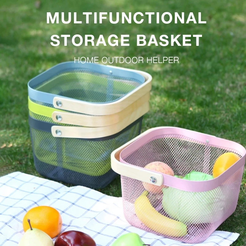 

New Food Snacks Fruit and Vegetable Storage Plastic Fruit and Vegetable Basket Home Kitchen Shopping Basket Picnic Basket