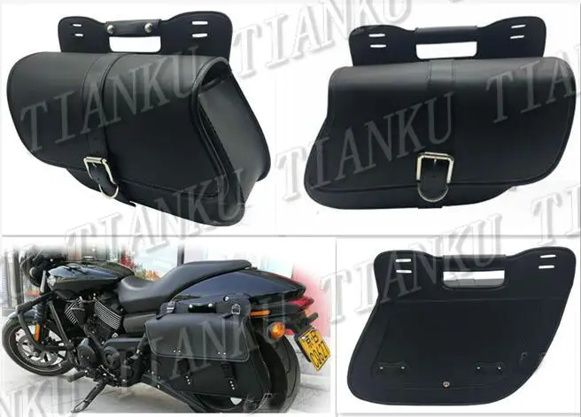 Черная Боковая Сумка из искусственной кожи седельные сумки для Honda Shadow Spirit Sabre Aero