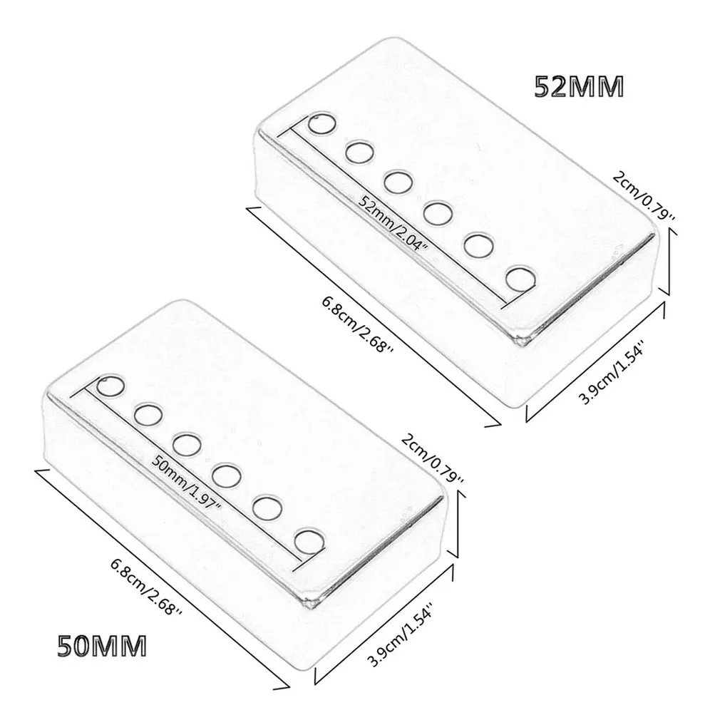 

2pcs LP Electric Guitar Pickup Metal Cover 50/ 52mm Replaceable Metal Parts Electric Guitar Accessories
