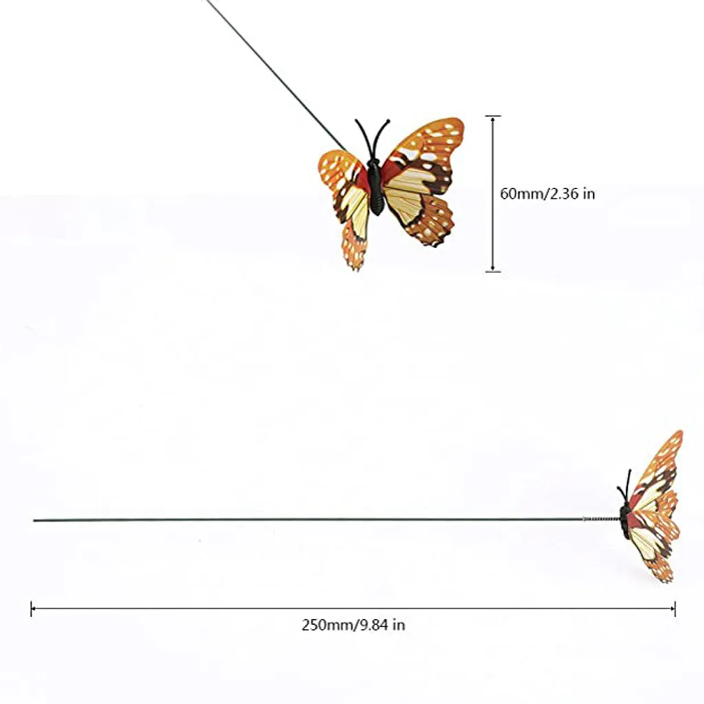 

50Pcs Butterflies Stakes Patio Butterfly Ornaments On Sticks Balcony butterfly decoration stick, Party garden plant decoration