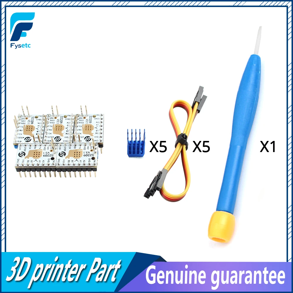 

Top The latest version 5pcs TMC2209 V3.1 Stepping Motor Driver Step sticks Mute Driver 256 Microsteps Current 2.8A Peak VS