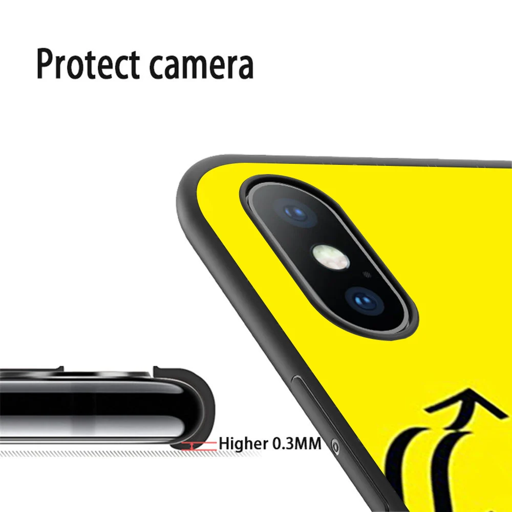 Чехол с желтой стрелкой и черным мягким силиконовым чехлом для iPhone 11 Pro Max X 5S 6 6S XR XS