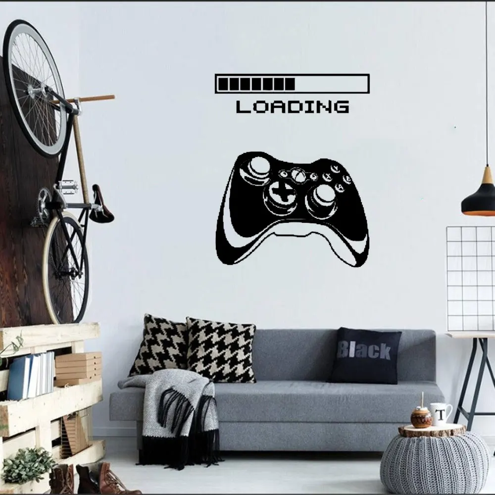 

Настенные наклейки Game Zone, настенные Стикеры с управлением геймером, Съемные Виниловые украшения для детской комнаты, дома, игровой комнаты ...