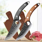 Кухонные ножи 5,5 дюйма, Высокоуглеродистый шеф-нож, охотничий нож из нержавеющей стали, нож мясника для кухни, кованый нож для готовки