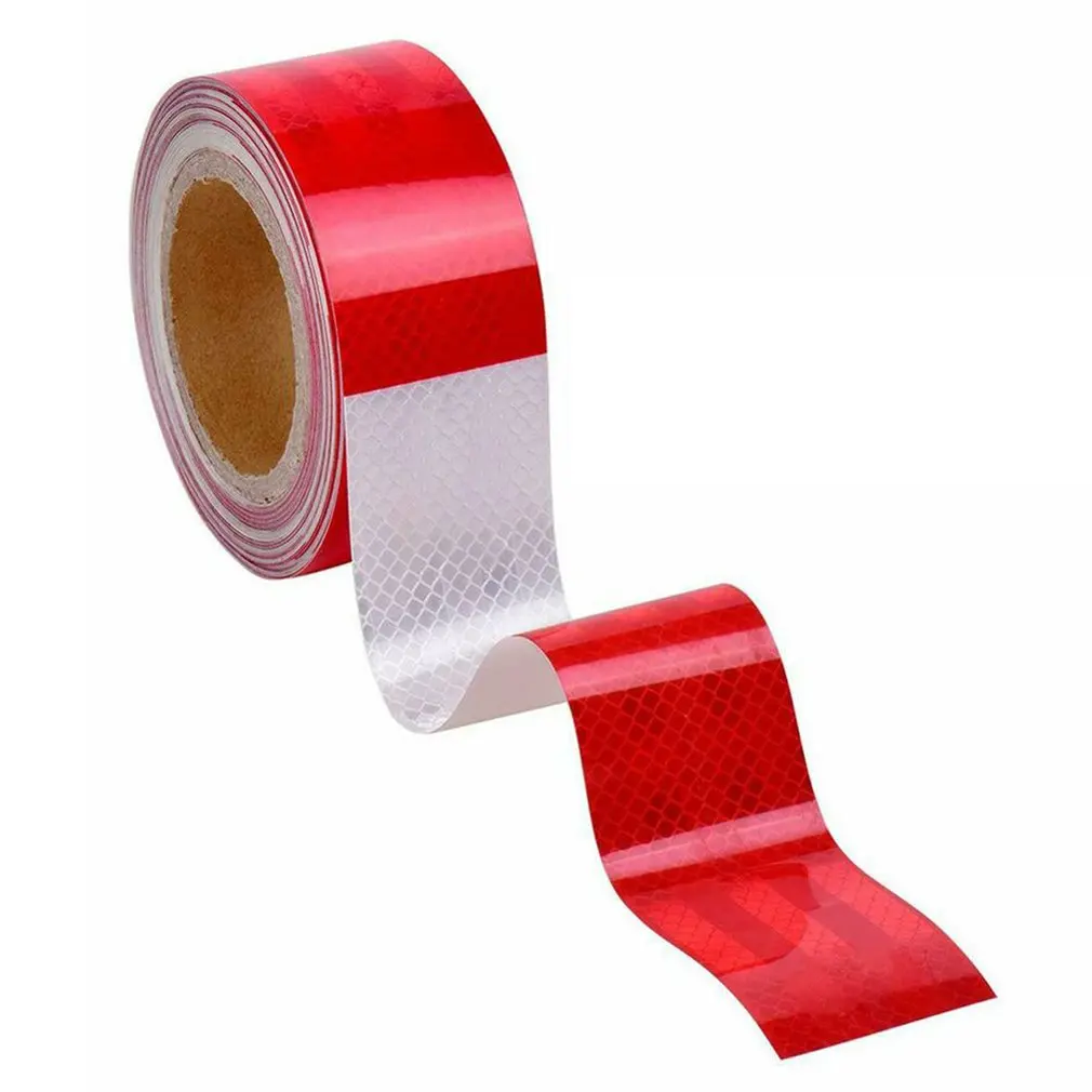 

Car Annual Inspection Red And White Reflective Strip Warning Sticker Reflective Film High Intensity Strip Tape Stickers