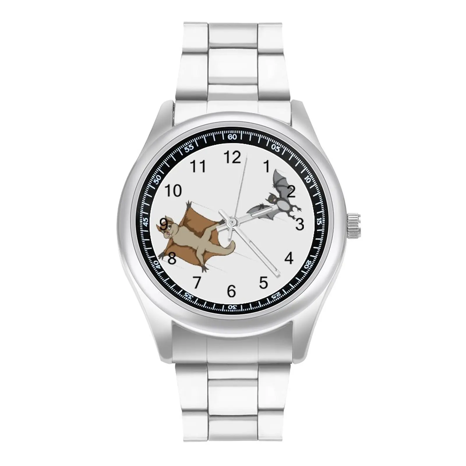 

Летающая белка, кварцевые часы, хит продаж, забавные наручные часы из нержавеющей стали, мужские наручные часы для рыбалки