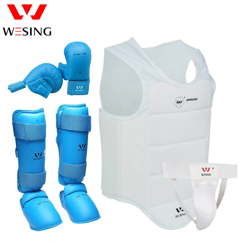 

Wesing Taekwondo Karate Protective Gears Set Training Competition WKF Approved Chest Guard Gloves