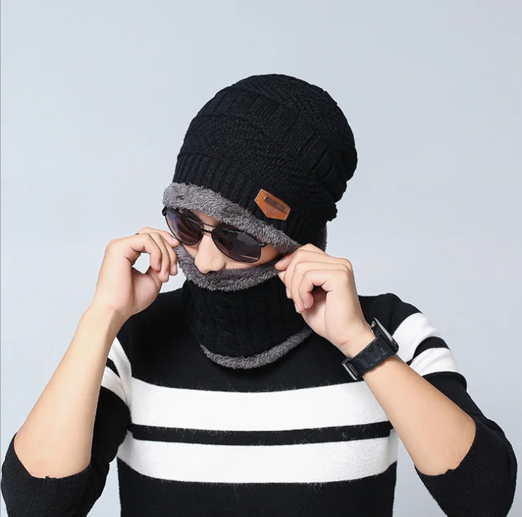 Мужские и женские шапочки вязаная шапка зима мужская утепленная для мальчиков