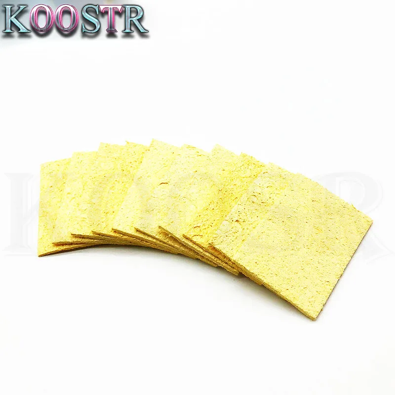 10 шт. желтая Чистящая губка для прочного электрического сварочного паяльника |