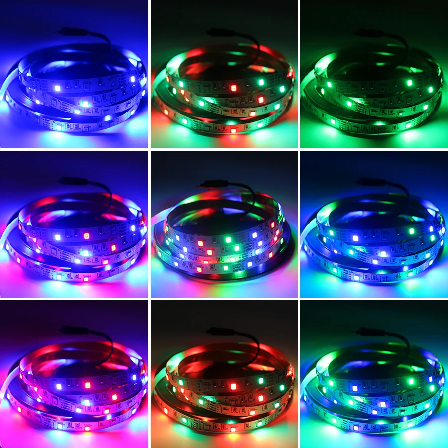 USB DC 5 В Светодиодная лента светильник ing RGB SMD 2835 м 1 2 3 4 60 светодиодный/м Пульт