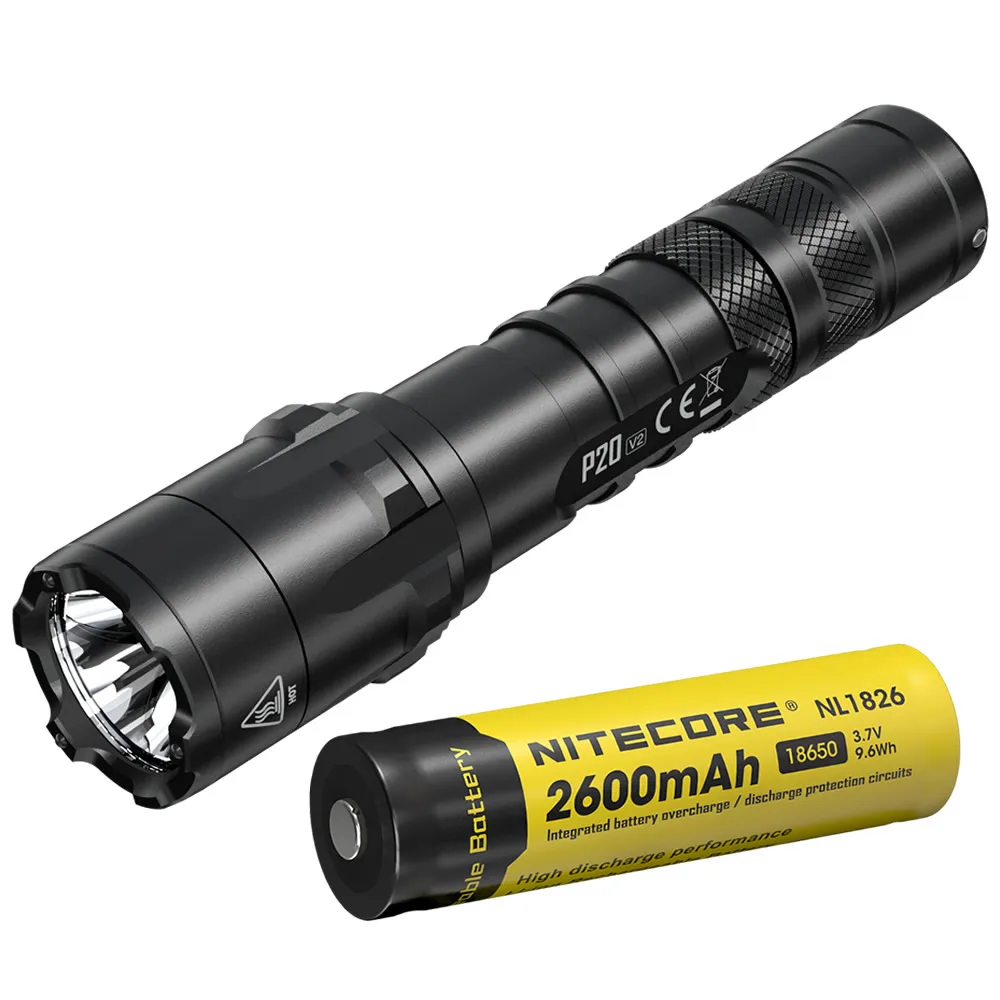 Nitecore P20v2 1100 Lms Tactical LED Flashlight 18650 Battery Outdoor Hunting Law Enforcement Waterproof EDC Torch Free Shipping