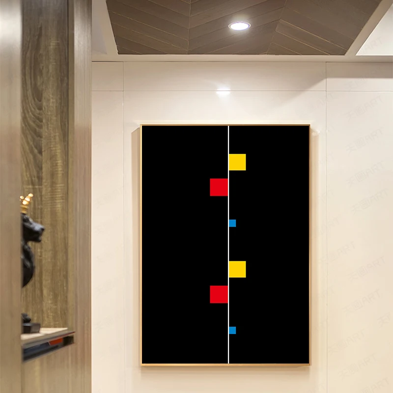Piet Cornelies Mondrian Классическая Геометрическая линия красный синий желтый композиция