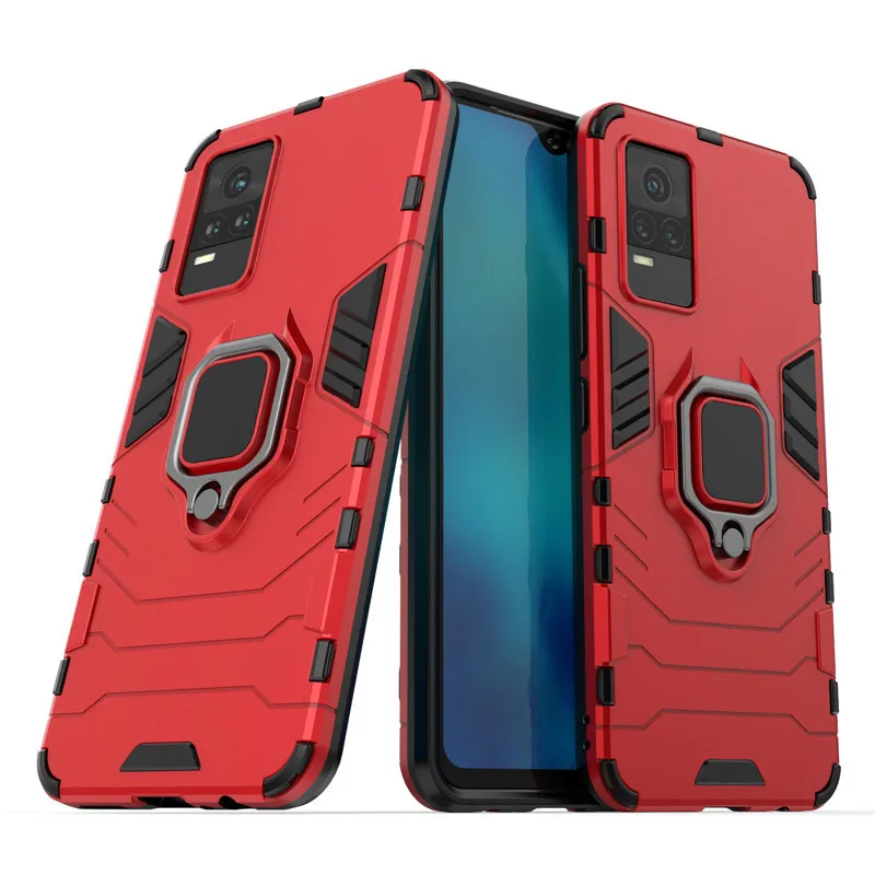 For Vivo V21E Case For Vivo V21E Cover Shockproof Soft Silicone Ring Stand Protective Bumper Phone Case For Vivo V21E V21 Y73
