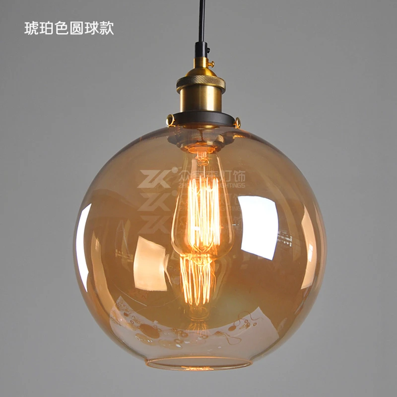 Vintage LED Pendant Lights Glass Loft Retro E27 Bulb Lamp Lamparas Colgantes Industrial Home Lighting Kitchen lamp ball