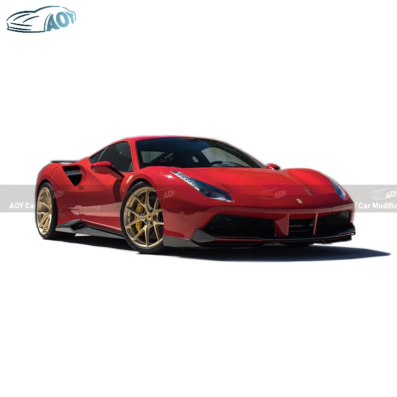 Лучшая цена на 488 GTB Novite стиль углеродное волокно передняя губа задний диффузор