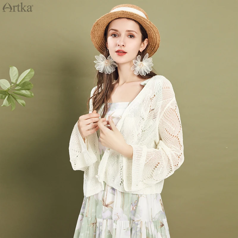 Женский трикотажный кардиган с V образным вырезом и длинным рукавом| |