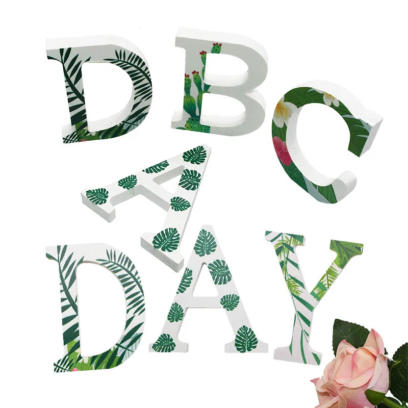 1 шт. Гавайские зеленые деревянные буквы Английский алфавит Сделай Сам
