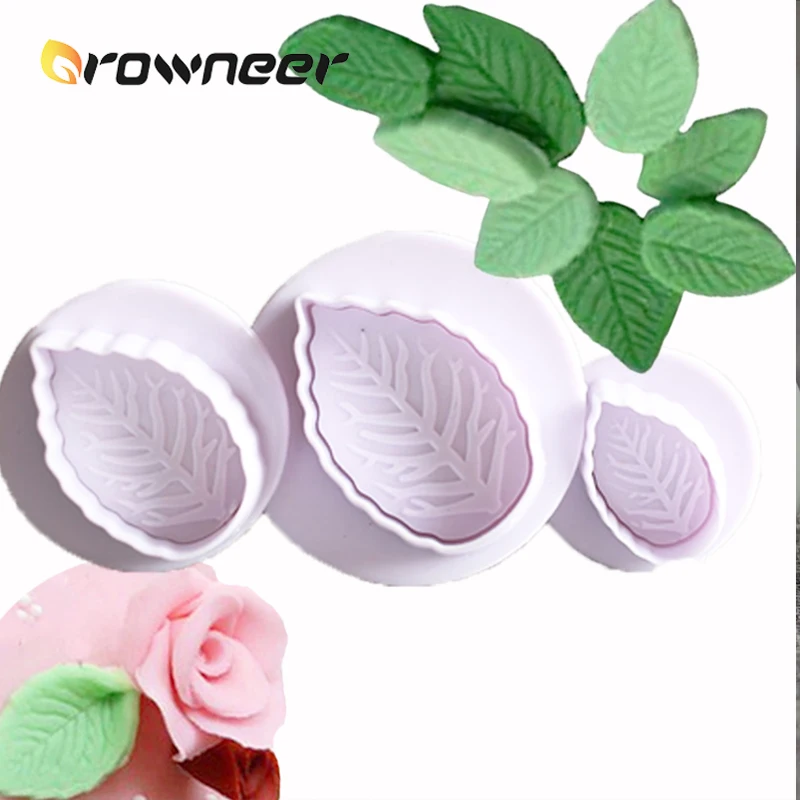 3 шт лист формы DIY белый пластиковый печенья торт Плунжер бисквит Фондант Резак