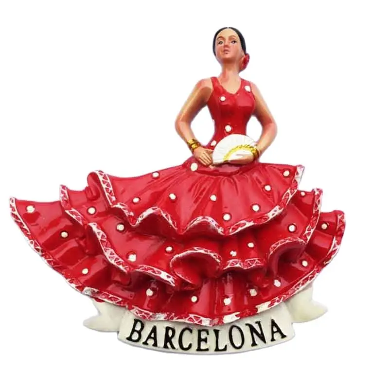

Refrigerator Magnet Fridge Magnetic Sticker Barcelona Spain Flamenco Dancer Travel Souvenir Magnet Refrigerator magnet Decor