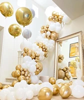 100pcs 50pcs 5 10 12 18 inch pearl chrome metal balloon golden balloon arch wedding supplies party decor globos