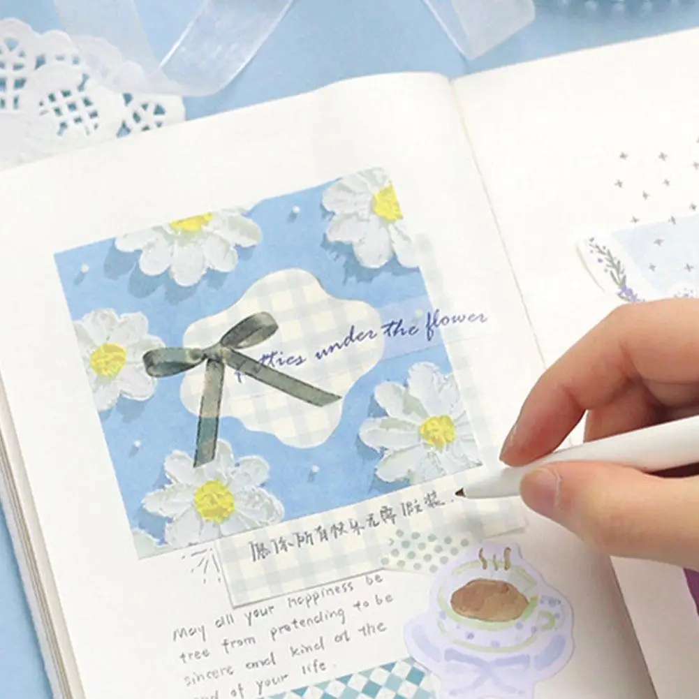 

4 Designs 100 Pcs/book Cartoon Style Noon Encounter Time Series Loose Leaf Memo Pads DIY Hand Account Decor Material