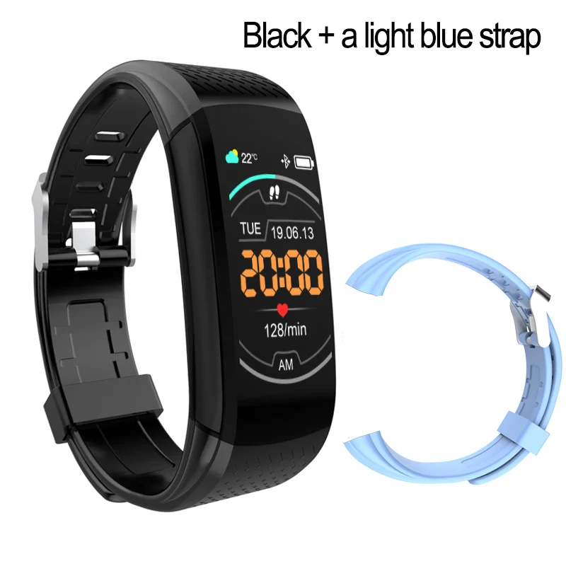 C8 a sky blue strap Фитнес браслет часы для мужчин и женщин кровяное давление шагомер водонепроницаемый смарт-браслет монитор сердечного ритма браслет для Xiaomi iphone - Цвет: C8 a sky blue strap
