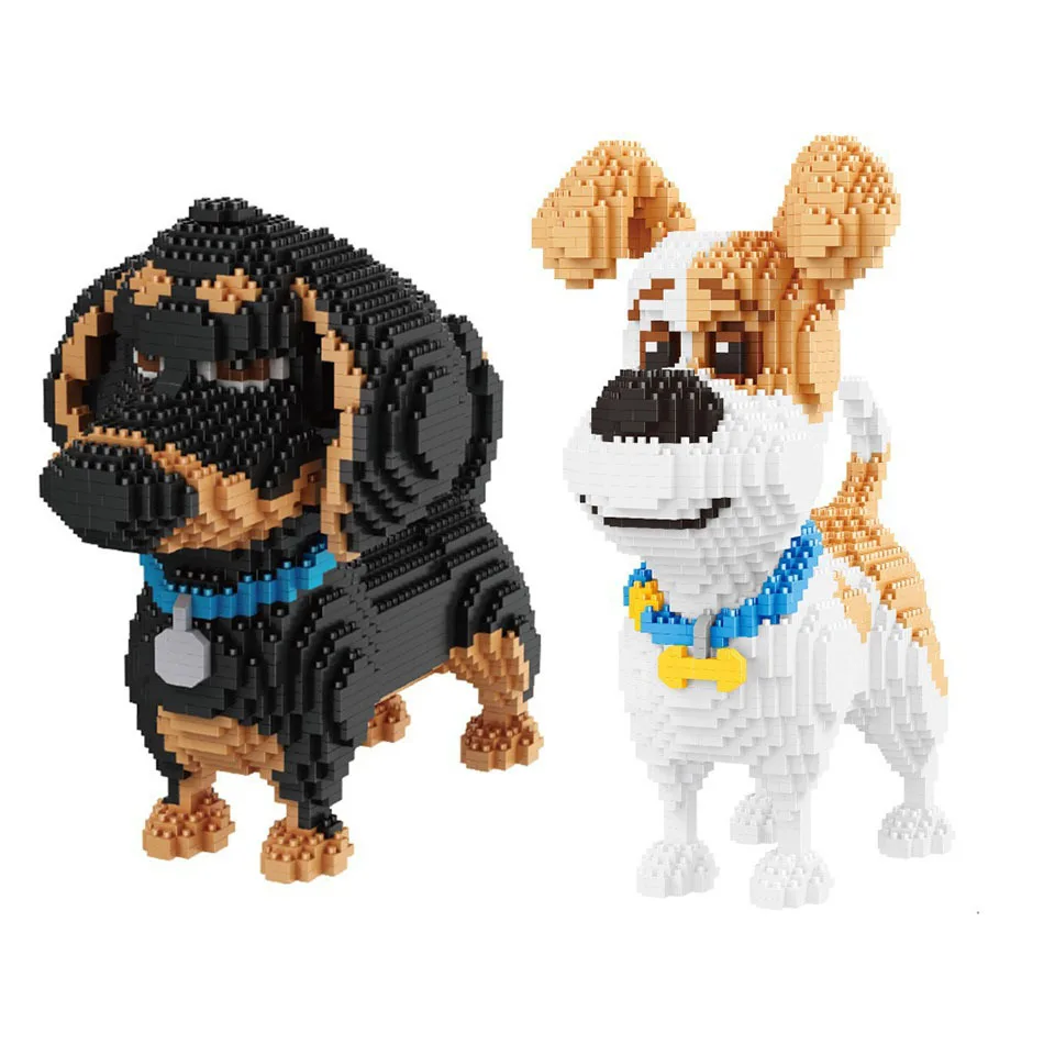 Bloques de construcci&oacute;n educativos para ni&ntilde;os, Mini modelo de ladrillo, juguete de part&iacute;culas peque&ntilde;as para mascotas, Husky perro, bloques de regalo para ni&ntilde;os, juguetes de ensamblaje, regalos-4