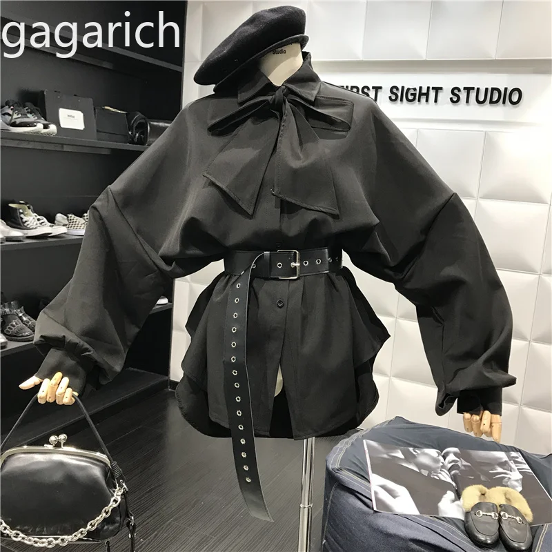 Gagarich Для женщин топы 2019 Новый галстук бабочка с воротником стойкой и галстуком