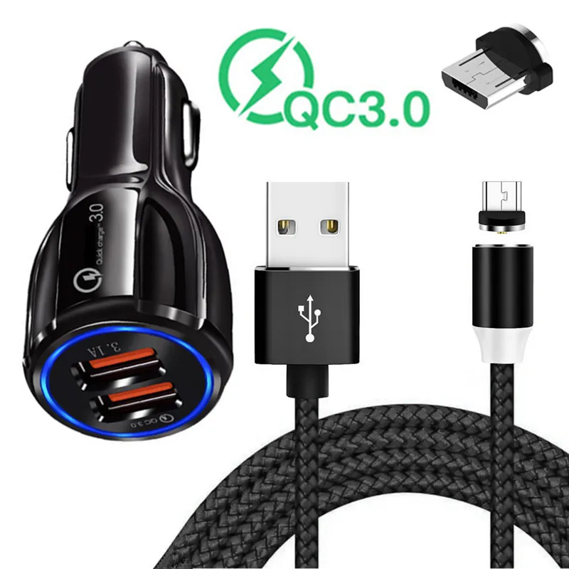 Магнитный кабель Micro usb для Samsung A10 A7 Huawei Y6 Y6P P8 Asus Zenfone Max ZB634KL USB 3 1a быстрое
