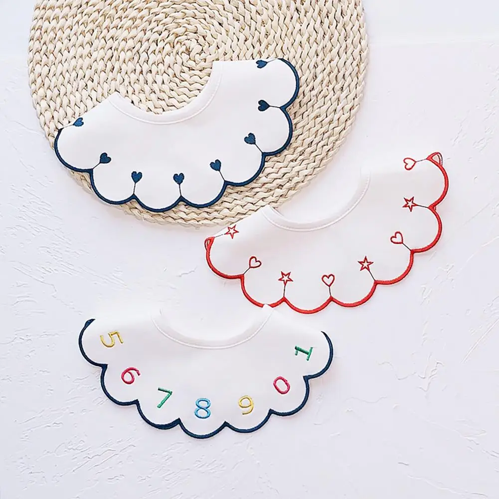 

Baby Girl Boy Feeding Bibs Saliva Towel 360 Degree Rotatable Super Absorbent Cute Baby Petal Bib for Daily Usage