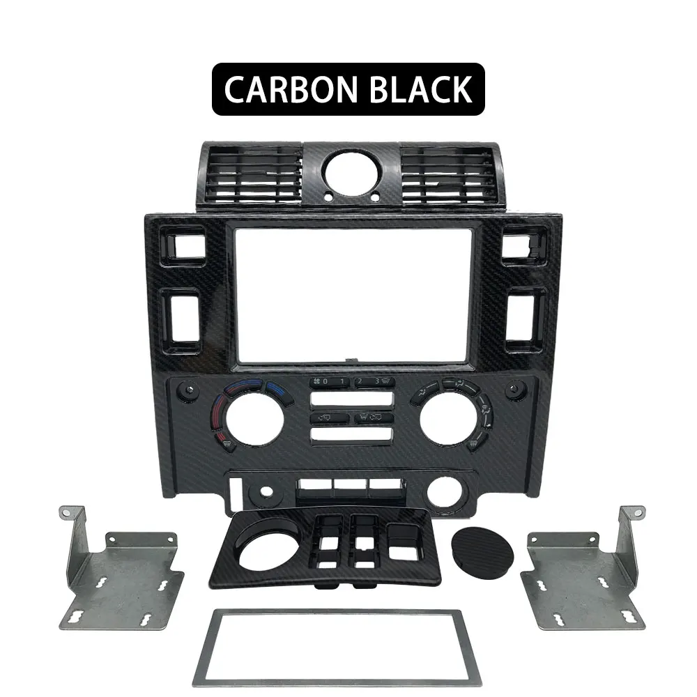 Car styling Tuning Interior Parts Double Din Fascia Kit for Land Rover Defender glossy black matt CARBON LOOK | Автомобили и