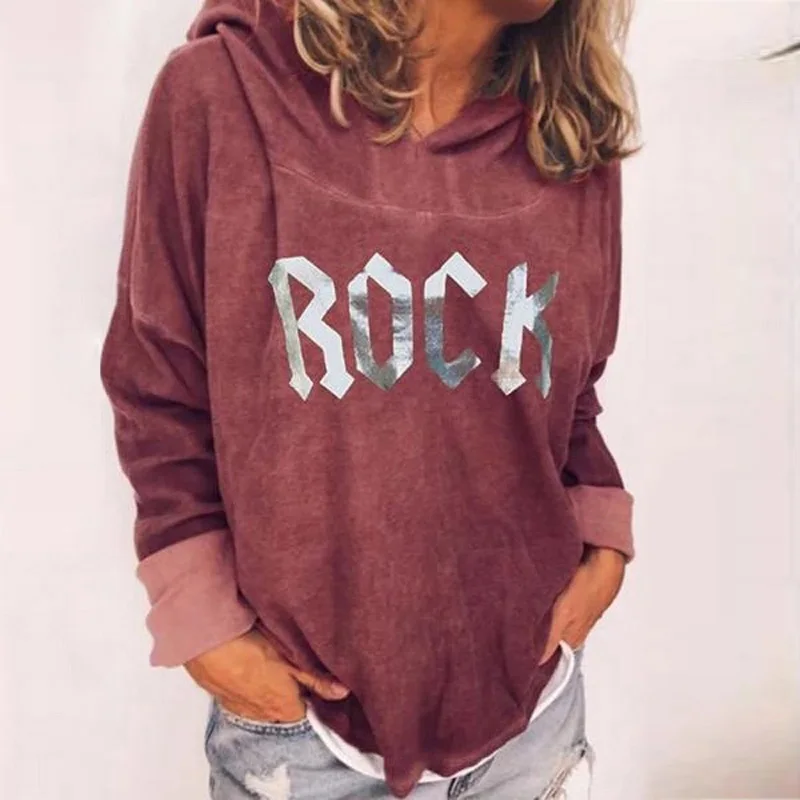 wine red Lipswag, осенне-зимний пуловер с буквенным принтом, рубашка, женские свободные толстовки, свитшоты, повседневные топы с капюшоном с длинным рукавом размера плюс 4XL - Цвет: wine red