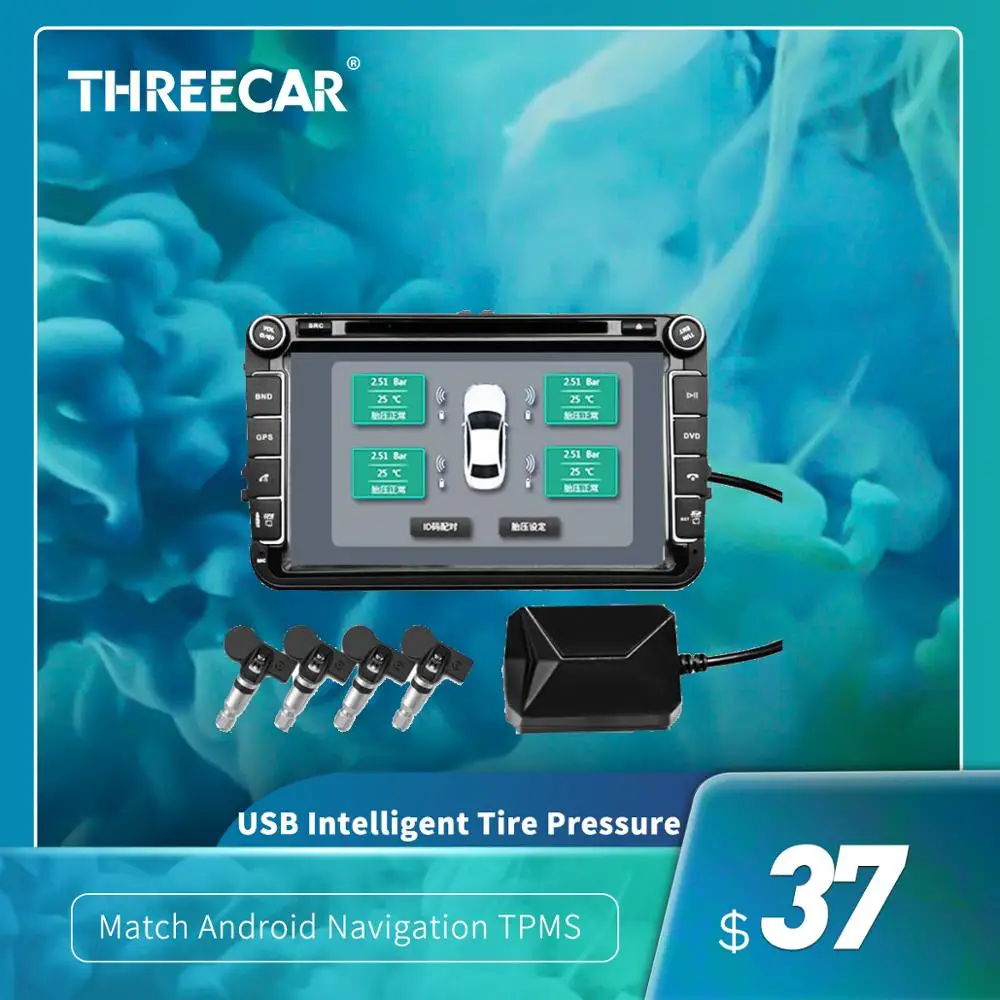 Система контроля давления в шинах TPMS с USB прибор для на Android беспроводная передача