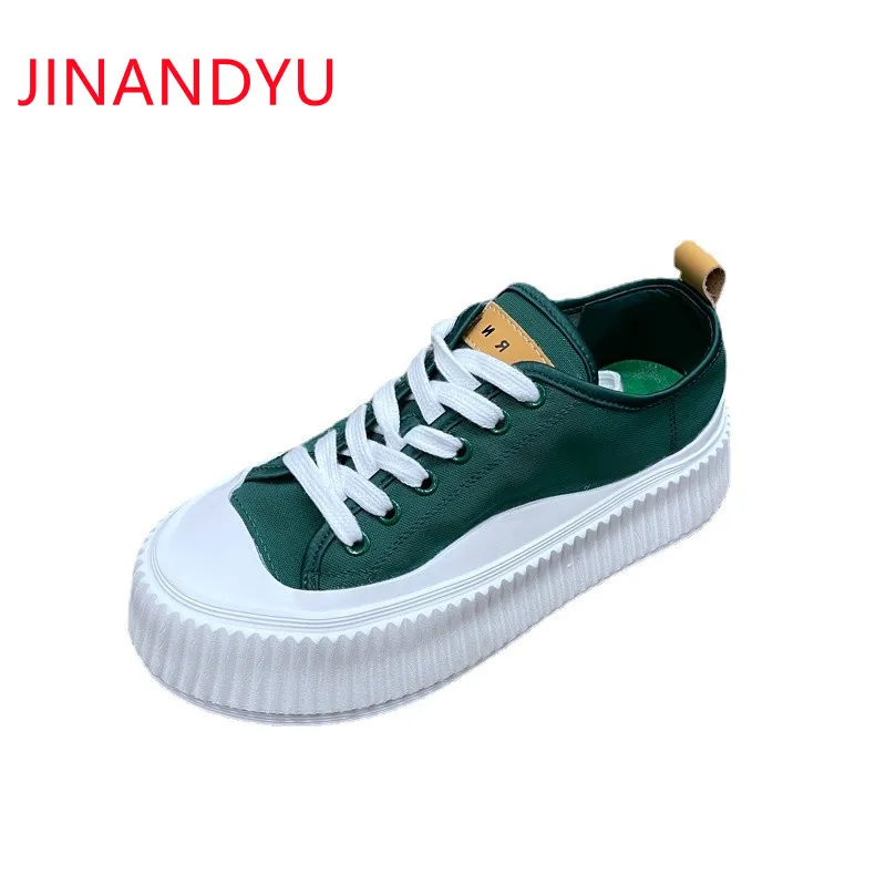 

Platform Shoes Women Green Sneakers Canvas Ladies Shoes Breathable Summer Platform Sneakers White Vulcanize Shoes for Women