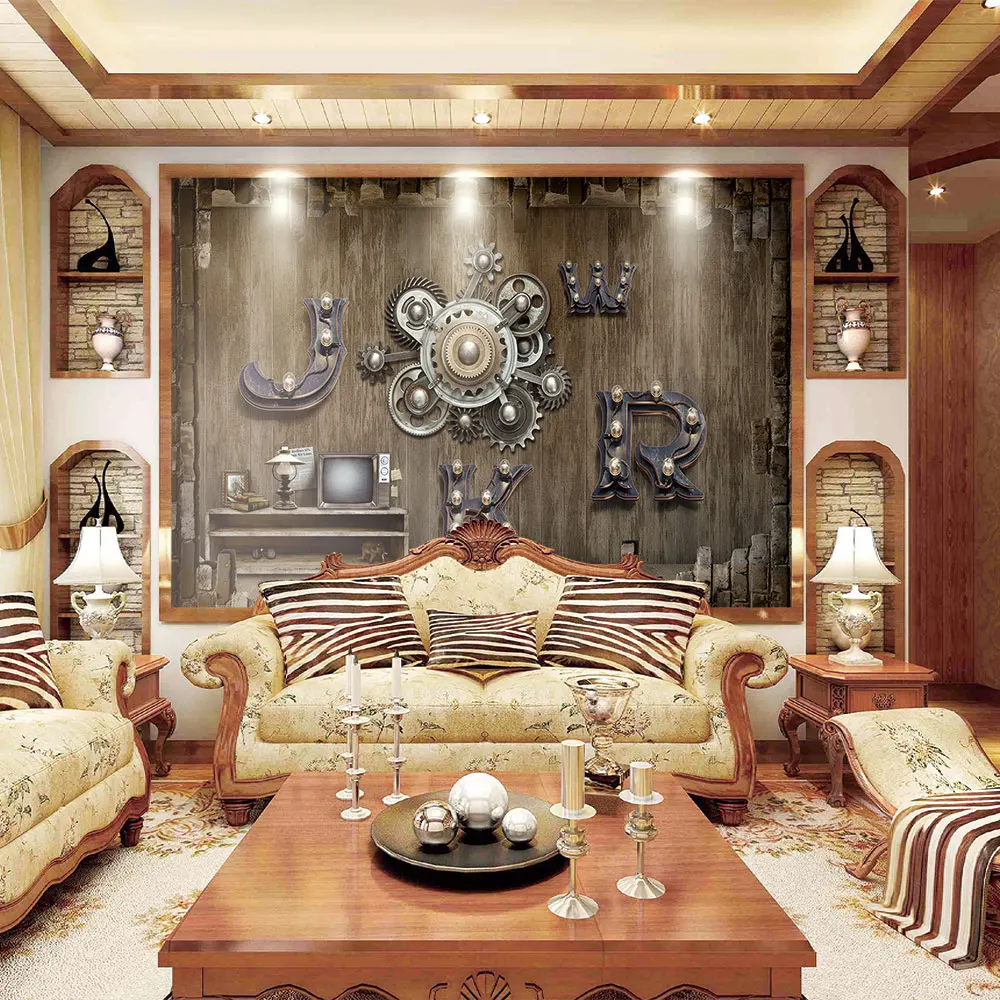 Украшение текстильные обои винтажный промышленный ветер металлические буквы