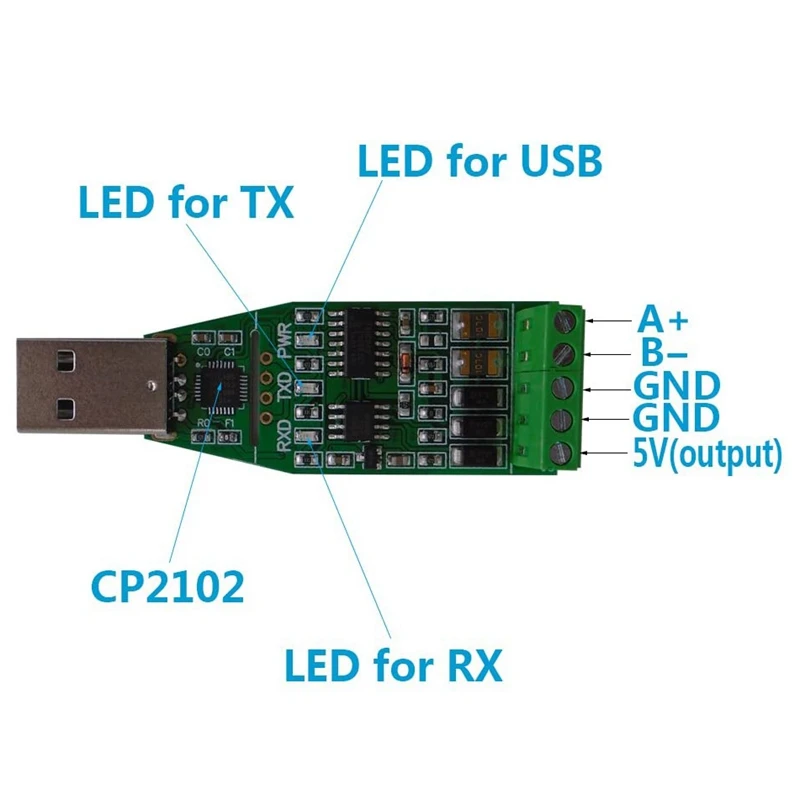 USB к RS485 коммуникационный модуль Двунаправленный полудуплексный