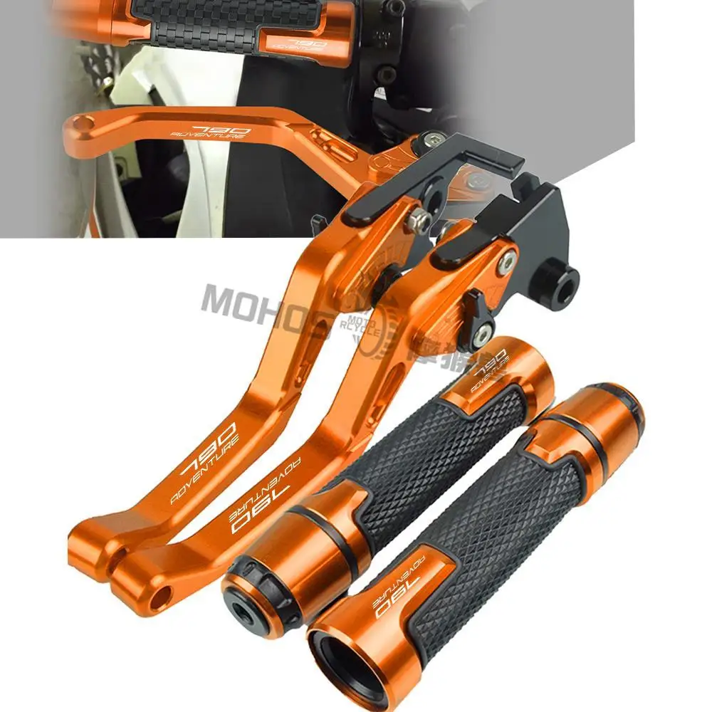 

Motorcycle Accessories For 790ADVENTURE 2017-2019 2018 Adjustable Brake Clutch Levers And Handle Grips Parts 790 Adventure 17 18