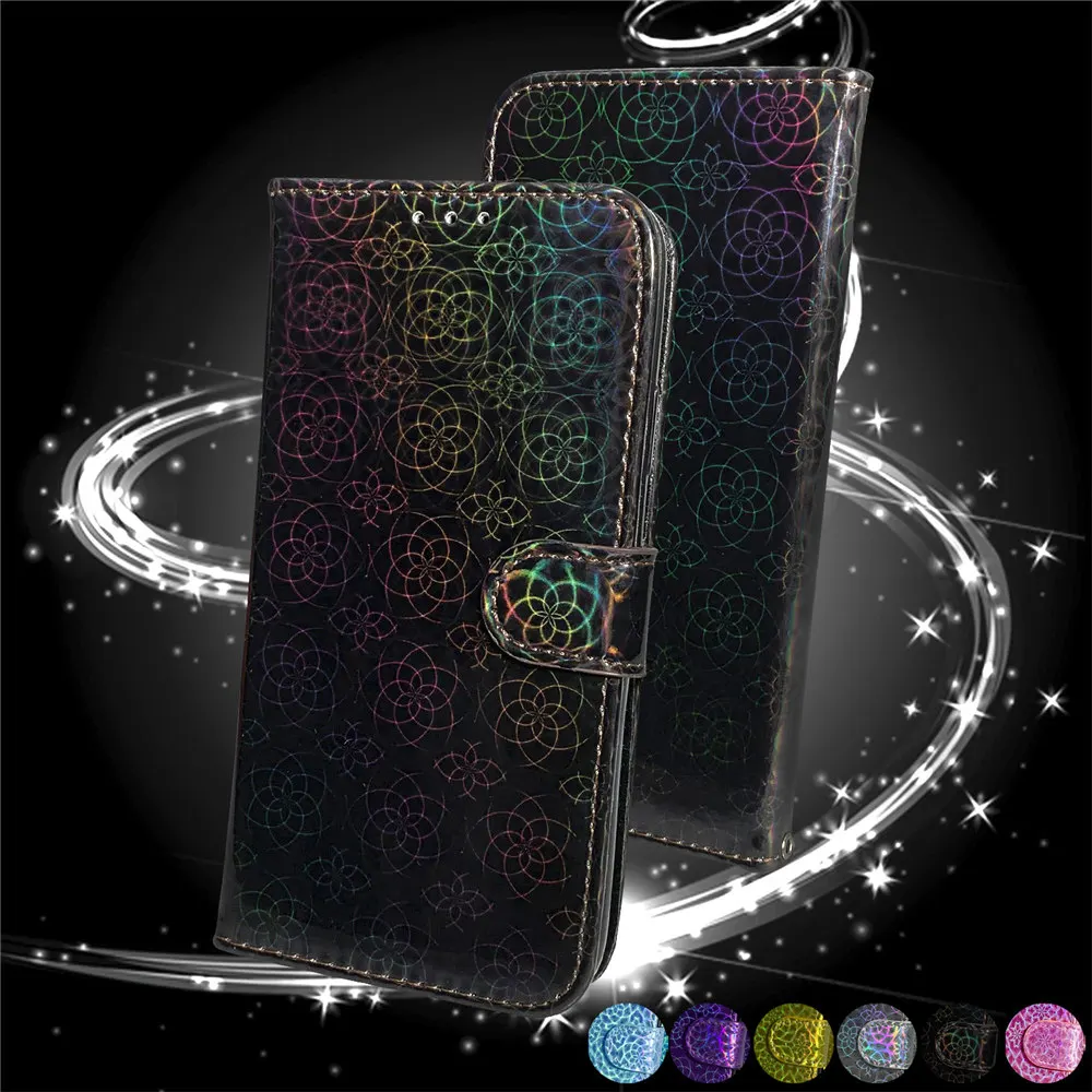 P Smart Z цветной градиентный динамический цветочный флип-чехол для huawei P Smart Plus кожаный бумажник держатель для карт чехол для телефона