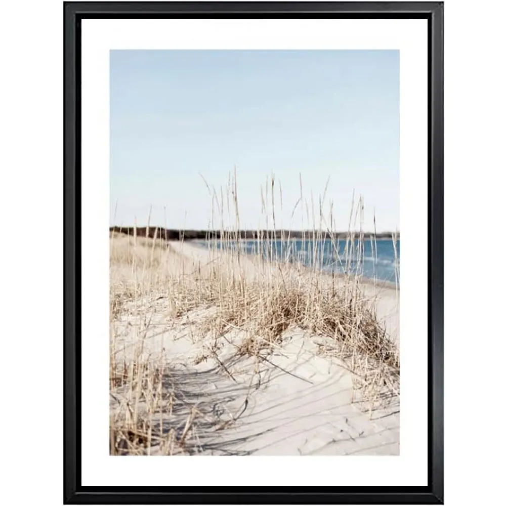 

Beach View Girl Grass Reeds Poster Nordic Canvas Wall Art Print Nature Landscape Painting Decorative Pictures Scandinavian Decor