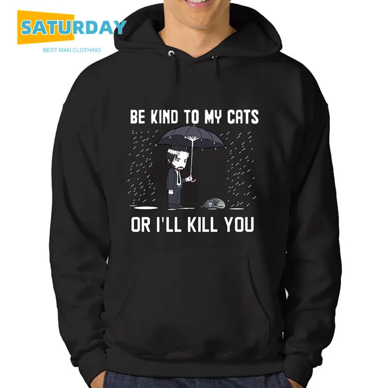 

Мужская толстовка с капюшоном и надписью «Be Kind To iwill Kill You»