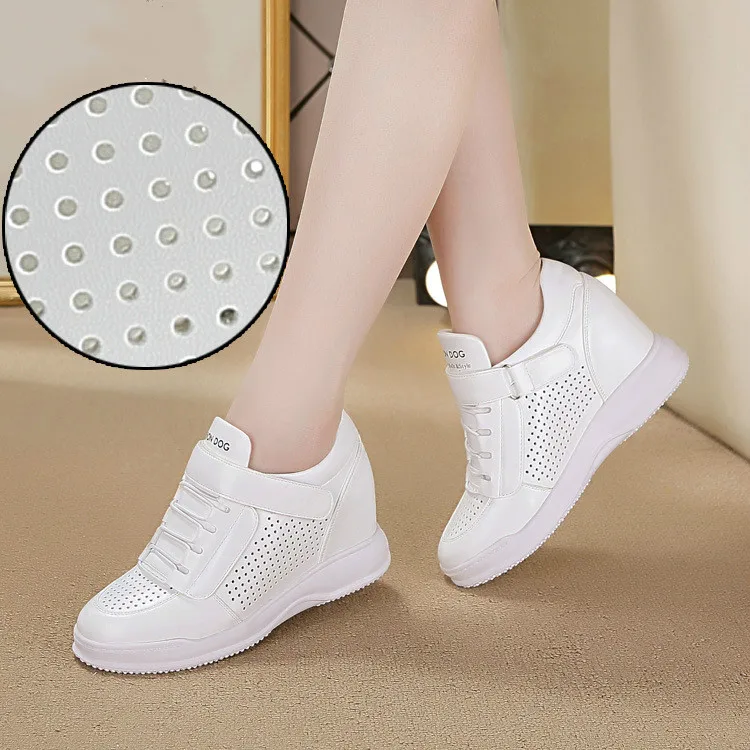 

2021 Spring Women's Shoes New Flat High Heel Casual Female Student Hook and Loop Shoes