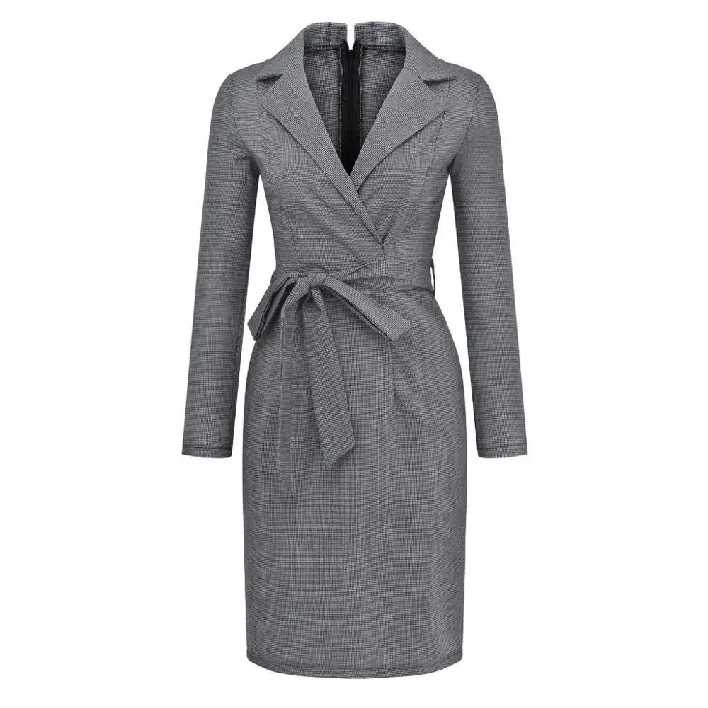 Женский костюм блейзер платье для работы женское с воротником на пуговицах