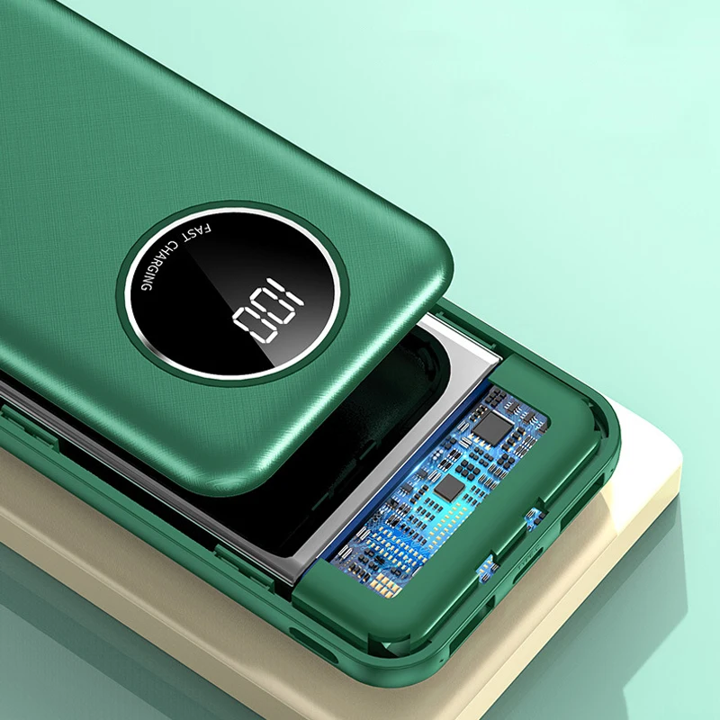 

20000mAh Power Bank Portable Fast Charger Powerbank Built in 4 Cables Poverbank External Battery Pack Power Bank for All Phones